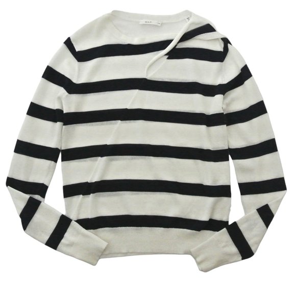 A.L.C. striped Robinson sweater cut out neck - Picture 2 of 6